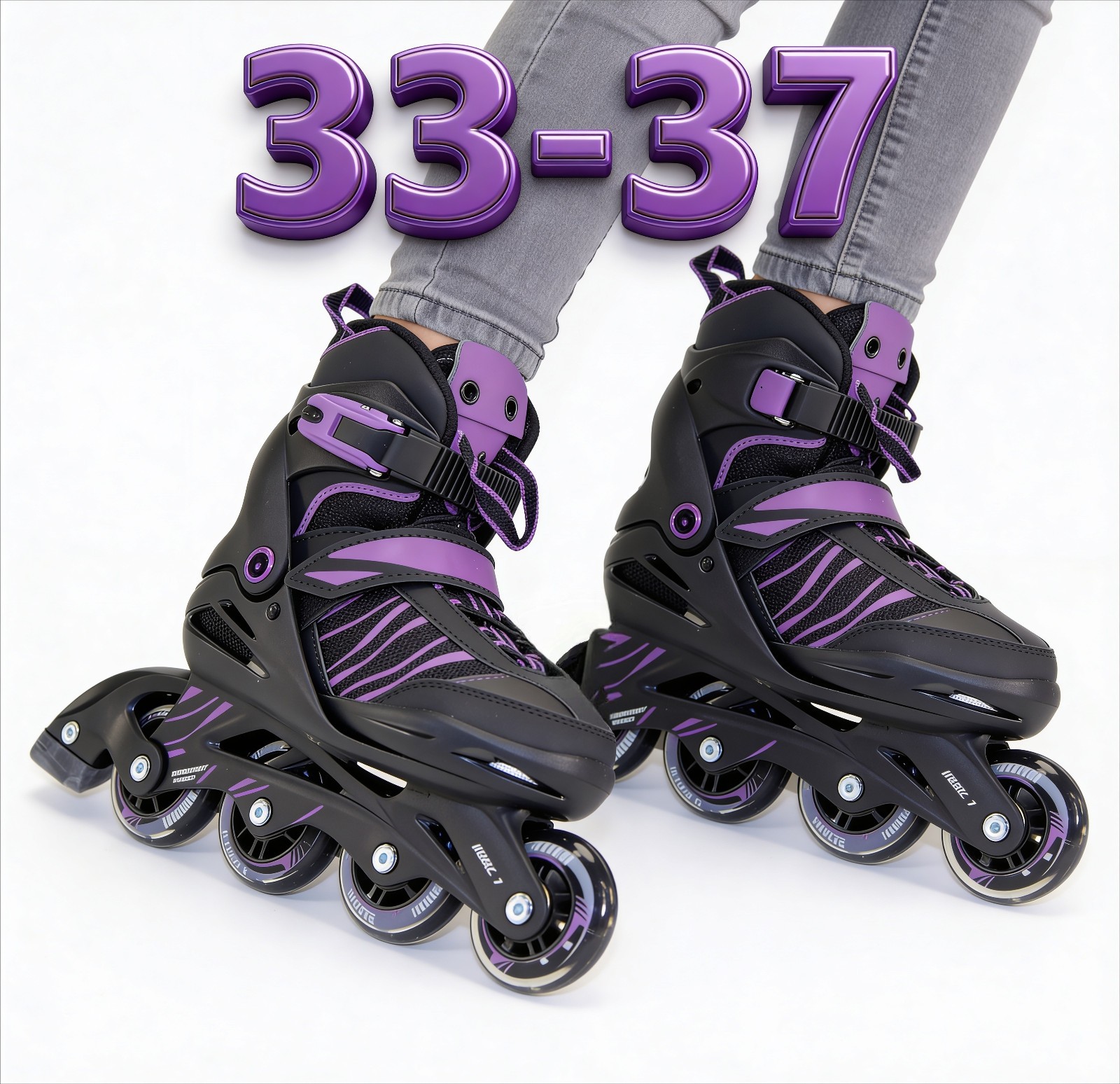 Kinder Inlineskates verstellbar Größe 33 37 Softboot Rollschuhe Inliner variabel