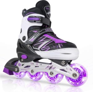 Verstellbare Inline Skates für Kinder 82A Leuchträder Sicherheitsverschluss