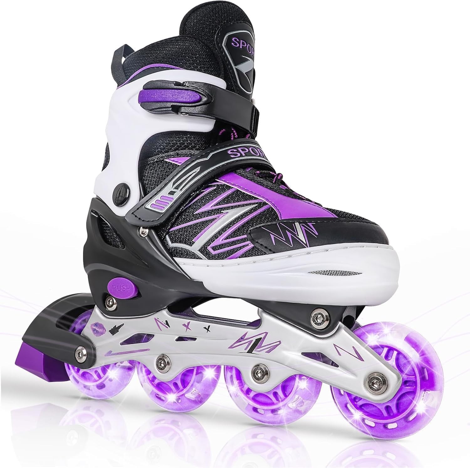 Verstellbare Inline Skates für Kinder 82A Leuchträder Sicherheitsverschluss