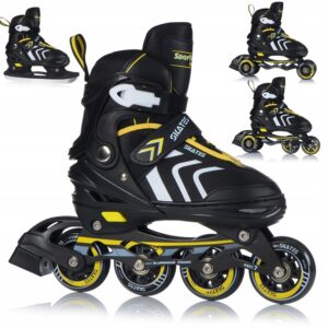 Verstellbare 4in1 Inliner Rollschuhe & Schlittschuhe Kinder & Erwachsene 29 43