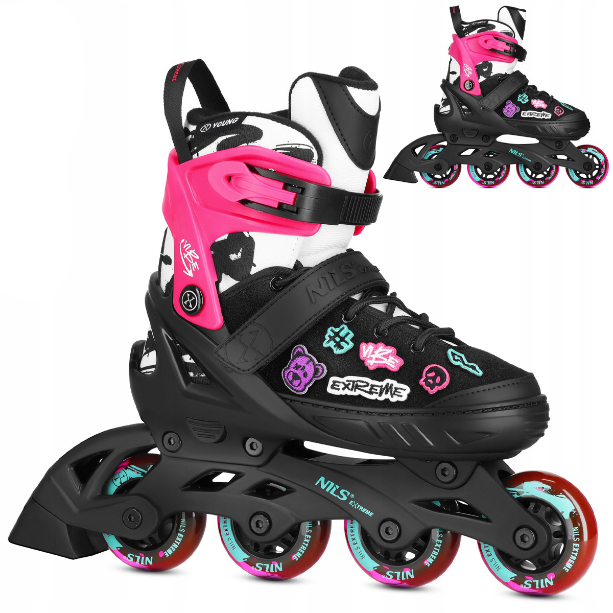 Inline Skates Kinder Nils Rollschuhe Verstellbar 29 43 Jungen Mädchen Inliner